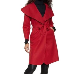 NWT Shinestar Open Belted Red Coat